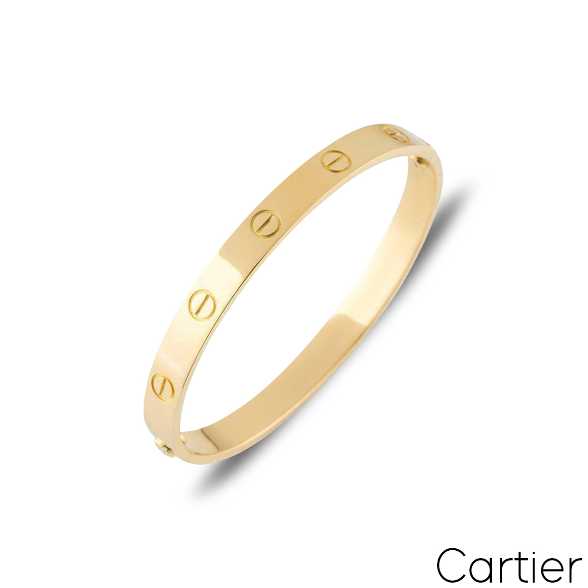 Cartier Yellow Gold Plain Love Bracelet Size 17 B Rich Diamonds